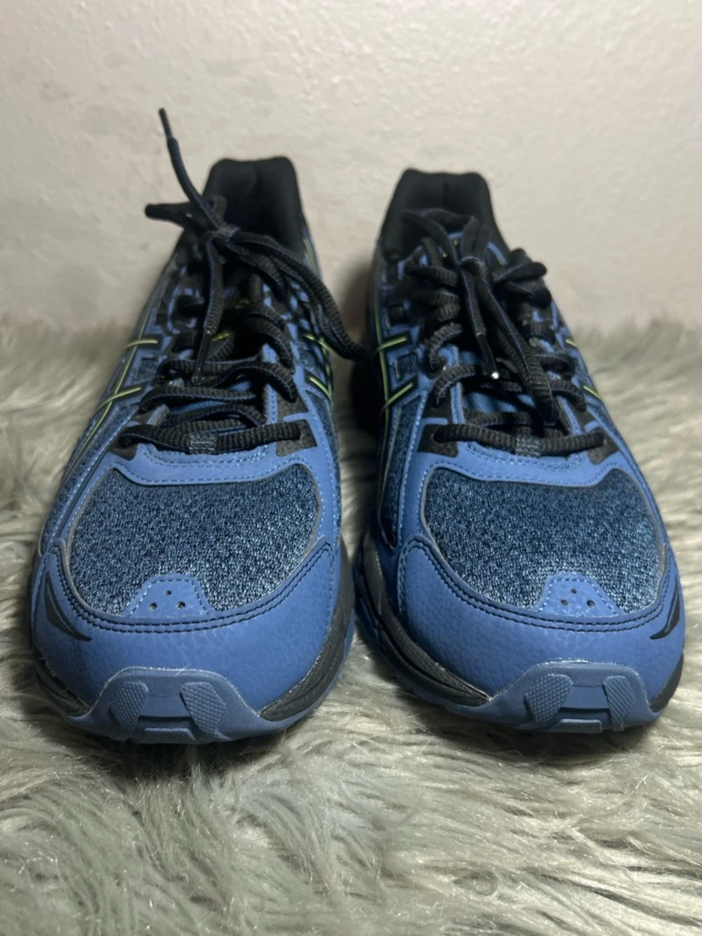 ASICS Mens Gel-Venture 6 Grand Shark/Neon Lime Running Sneakers Size 11.5